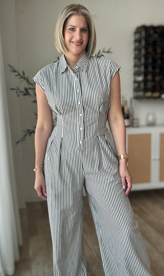 Kendall Striped Casual Jumpsuit