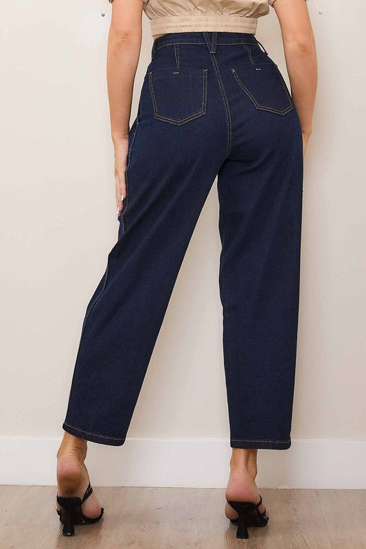 India Cropped Barrel Jeans