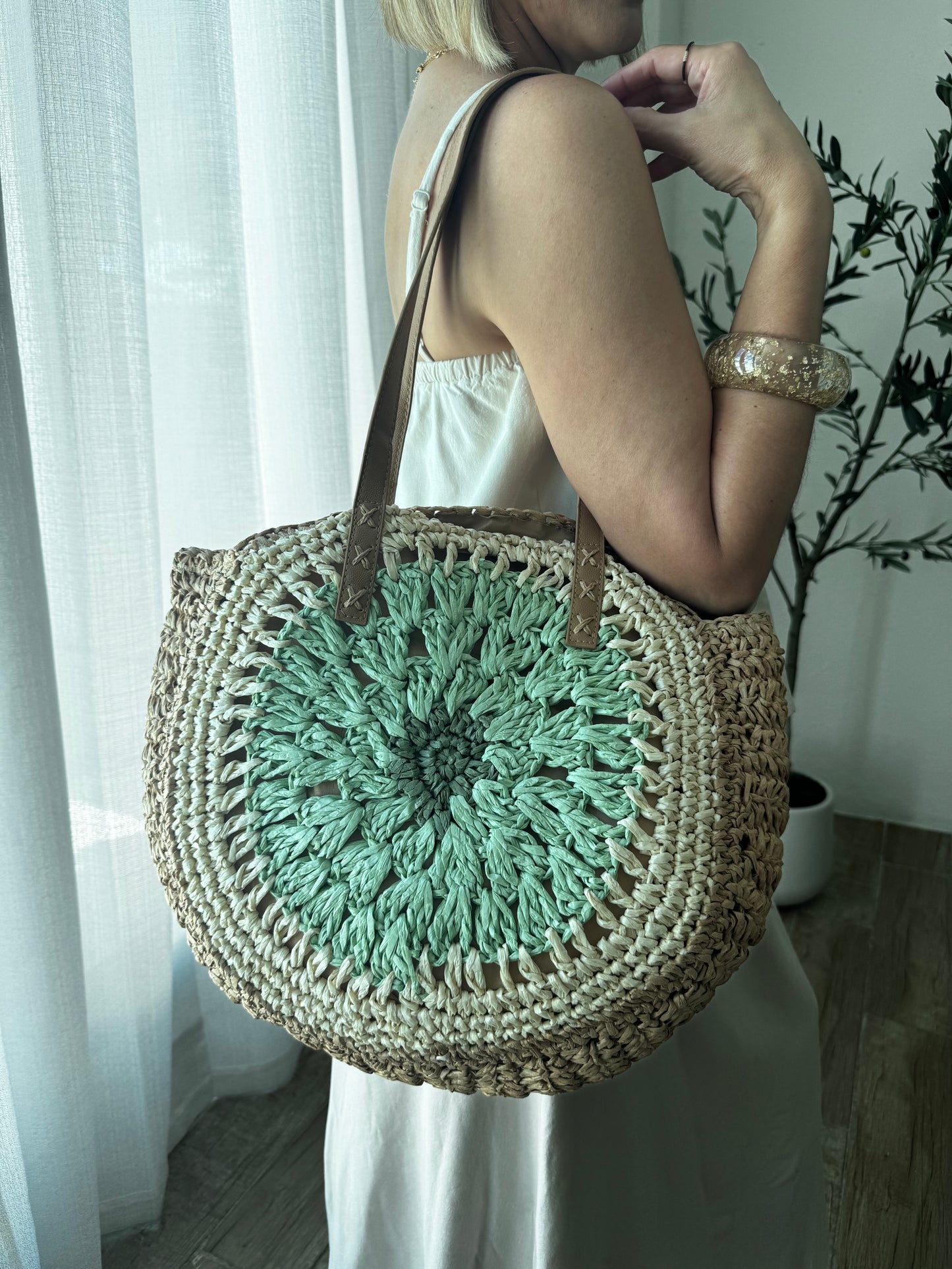Salinas Boho Rattan Beach Tote