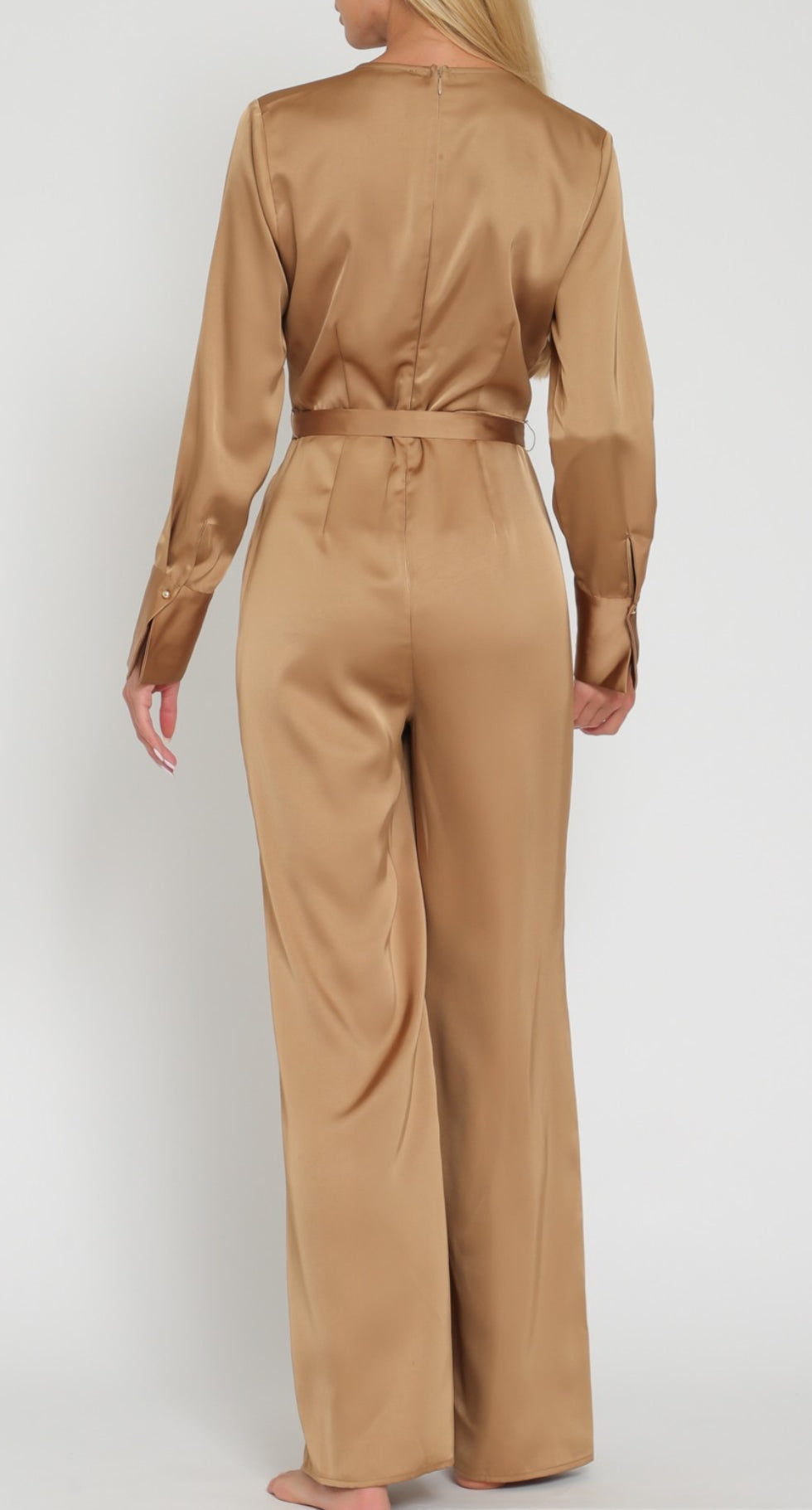 Mimi’s Caramel Cowl Neck Jumpsuit