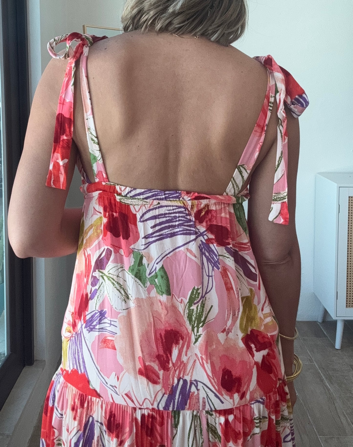 Fiorina Shoulder Tie Maxi Dress