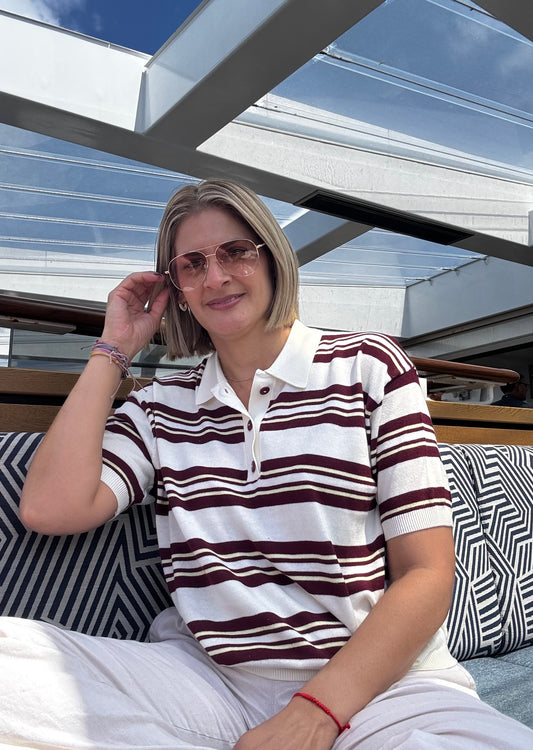 Winona Striped Boxy Polo