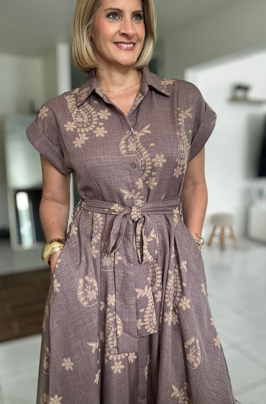 Lilia Button Down Maxi Dress