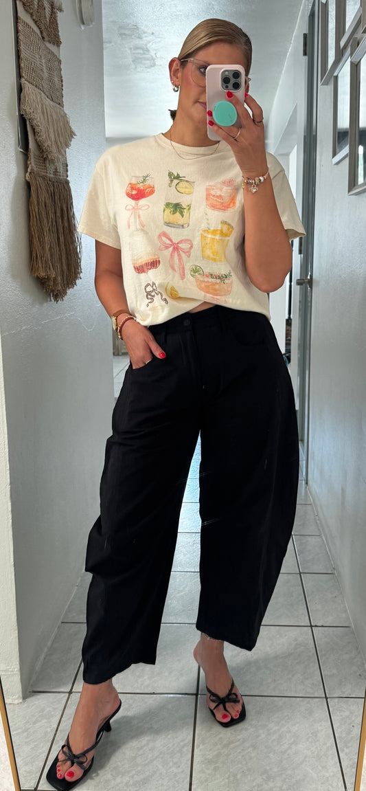 Killy & Kelly Linen Barrel Pants (Taupe or Black)