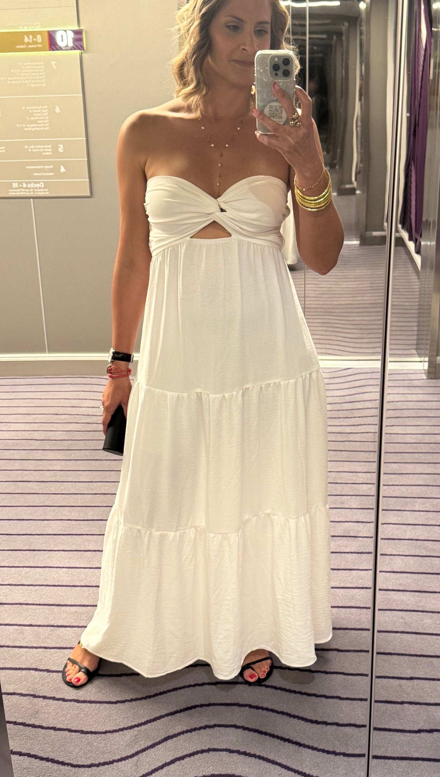 Anais Elastic Back Strapless Dress