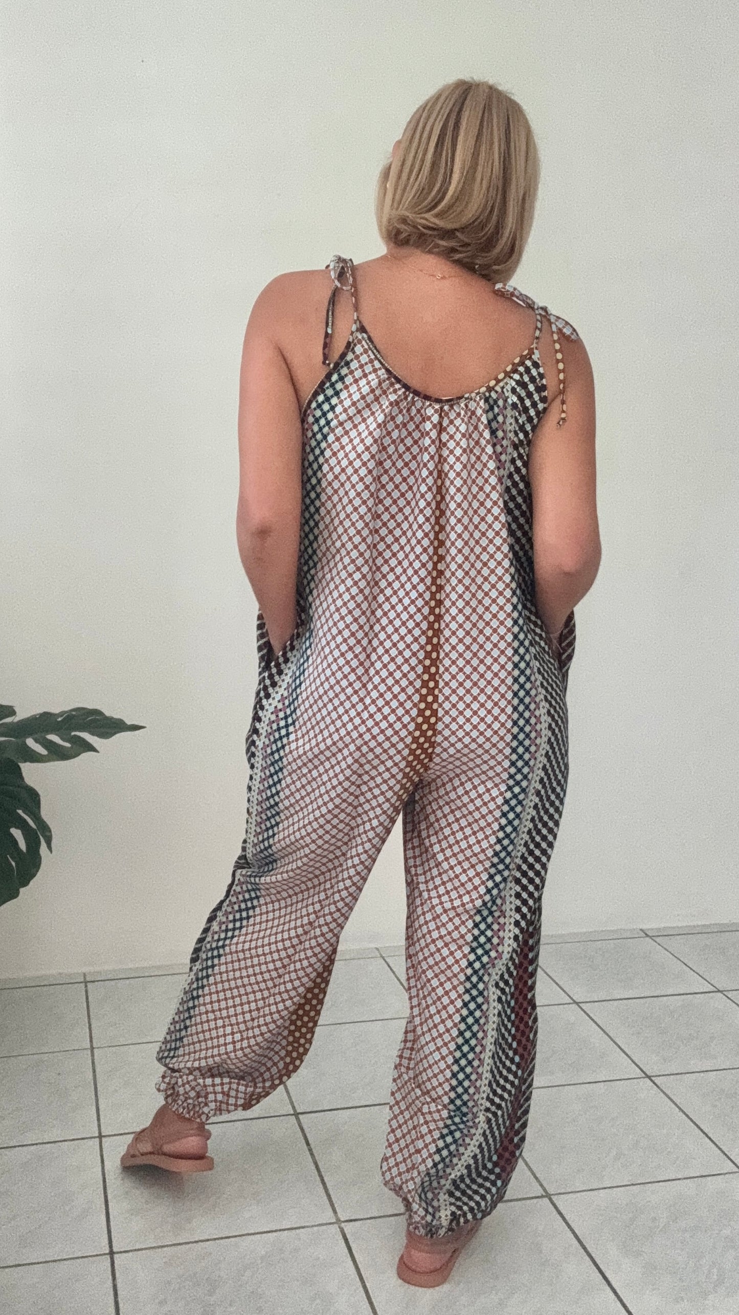Tina Multi Figure Draped Jumpsuit