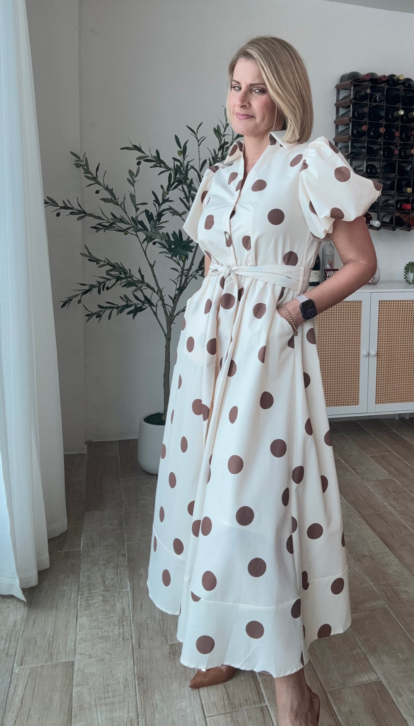 Ivana Dot Elegant Maxi Dress