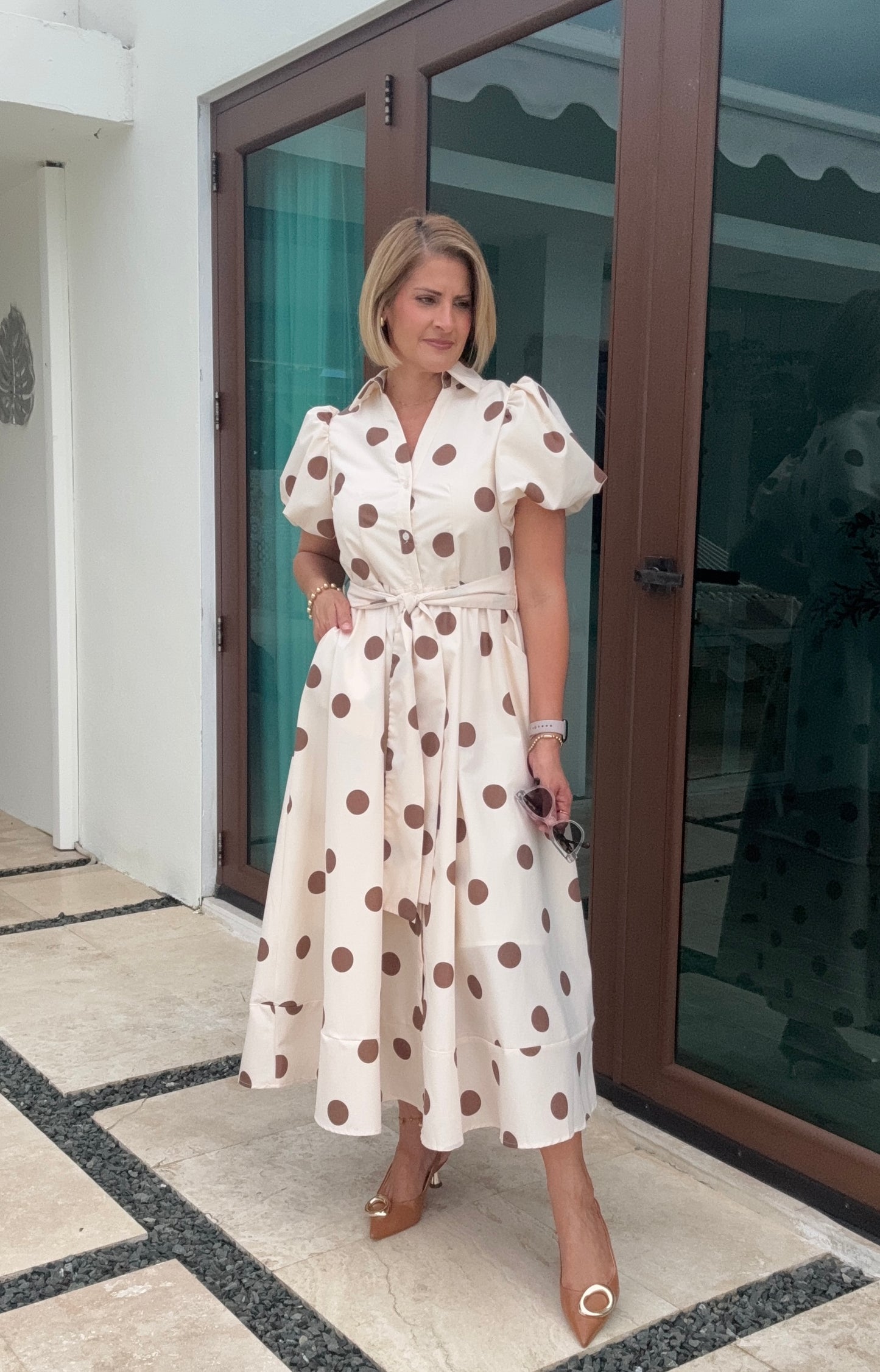 Ivana Dot Elegant Maxi Dress