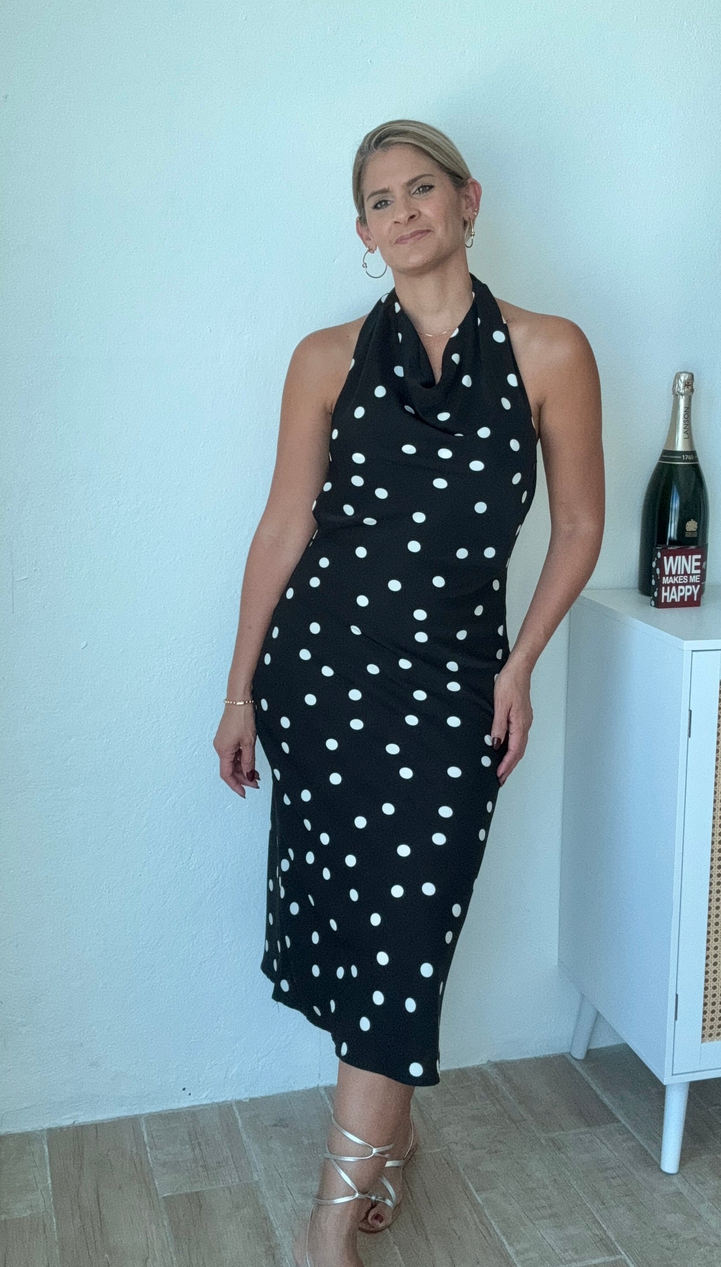 Hillary Polka Dot Halter Dress