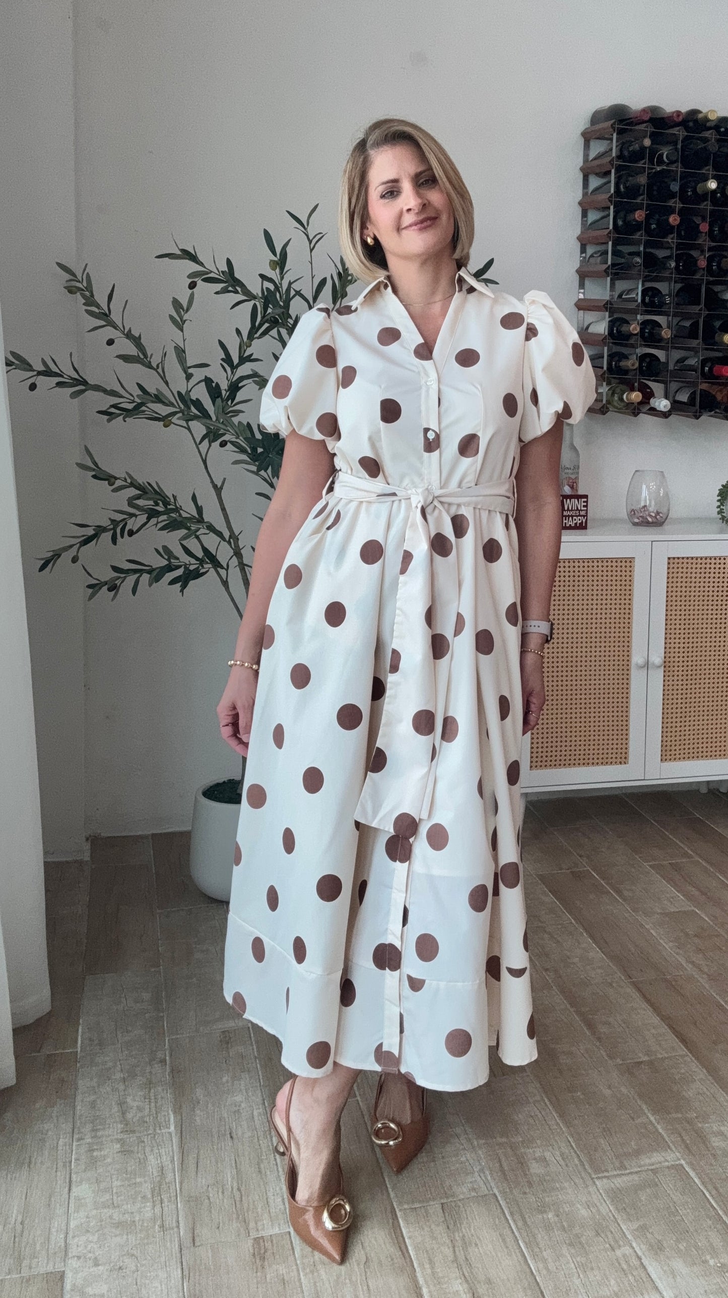 Ivana Dot Elegant Maxi Dress