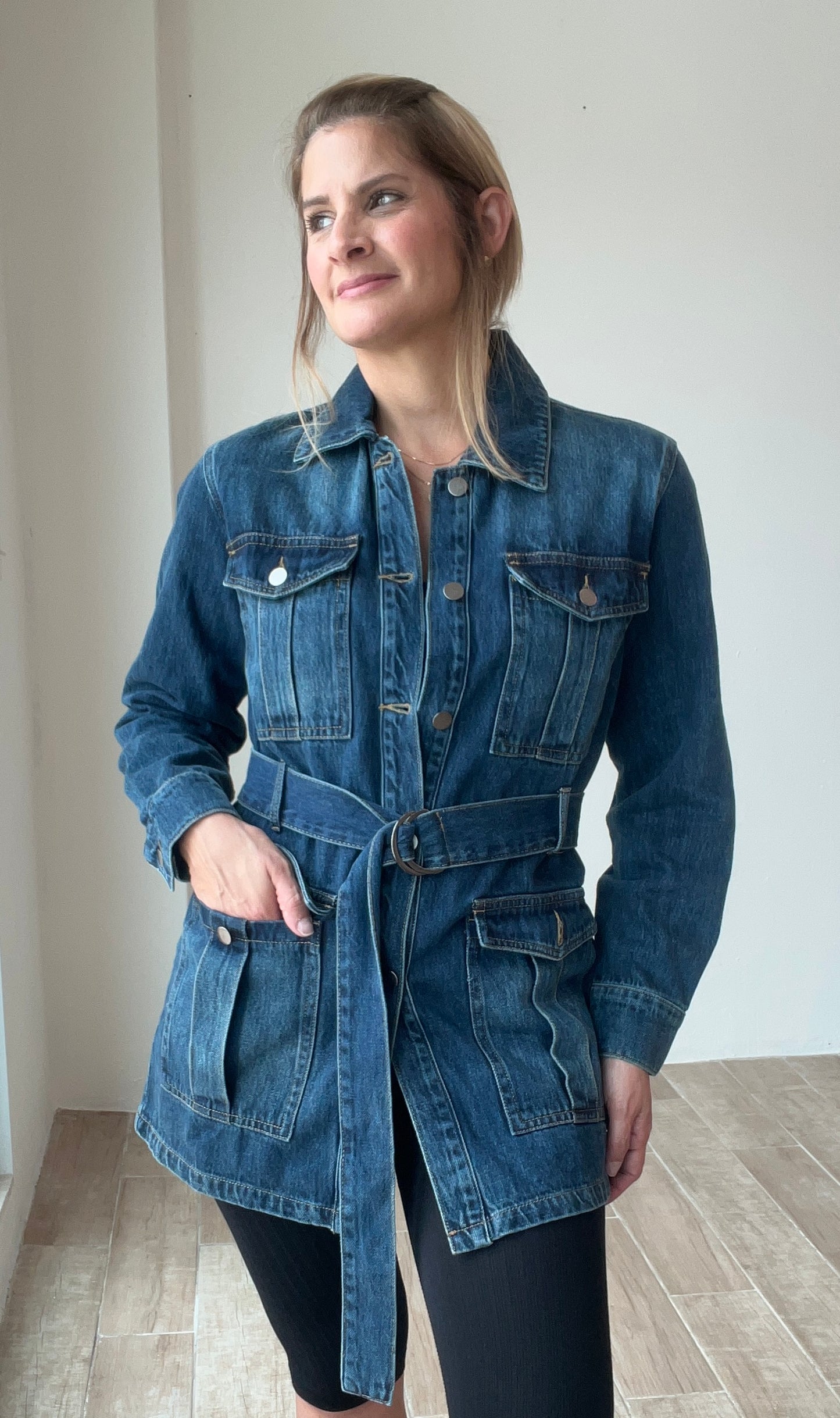 Laura Belted Denim Jacket