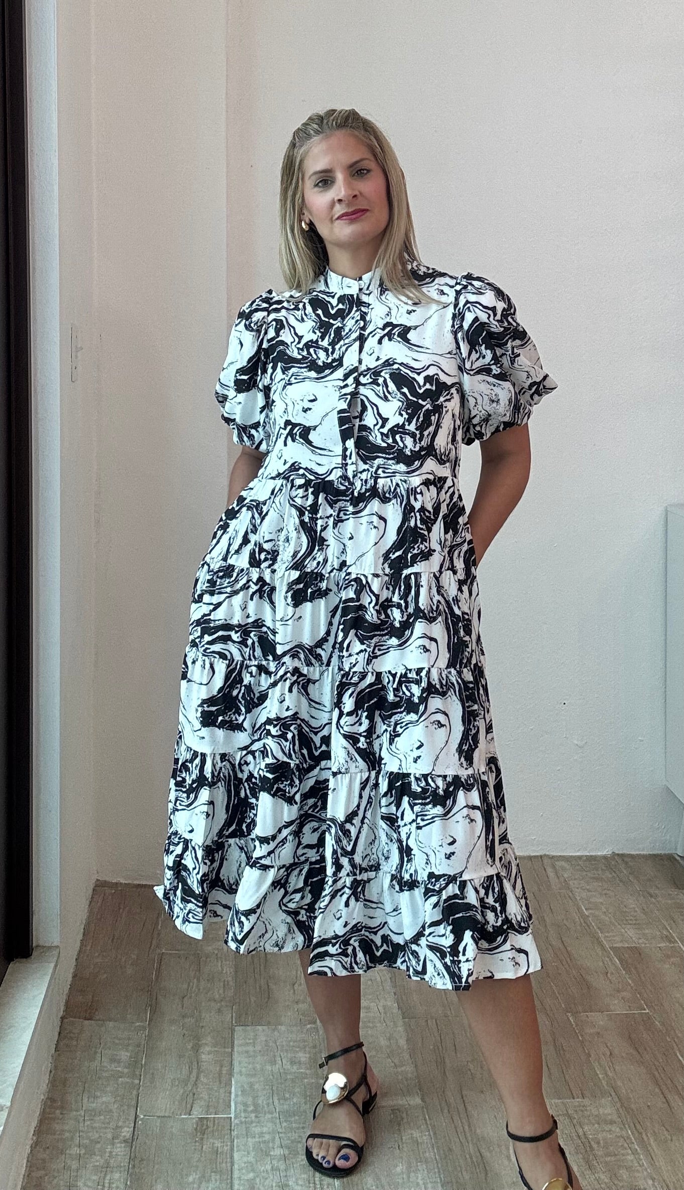 Sabrina Wave Print Dress