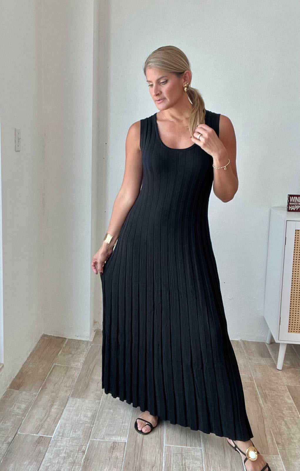 Lorianne Ribbed Knit Maxi Dress