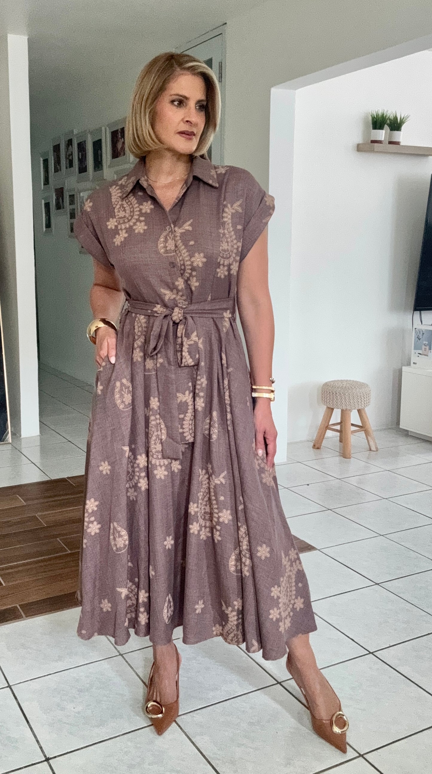 Lilia Button Down Maxi Dress