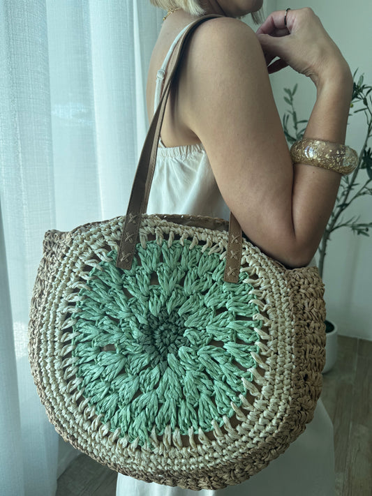 Salinas Boho Rattan Beach Tote