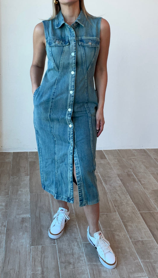 Unique Midi Denim Dress