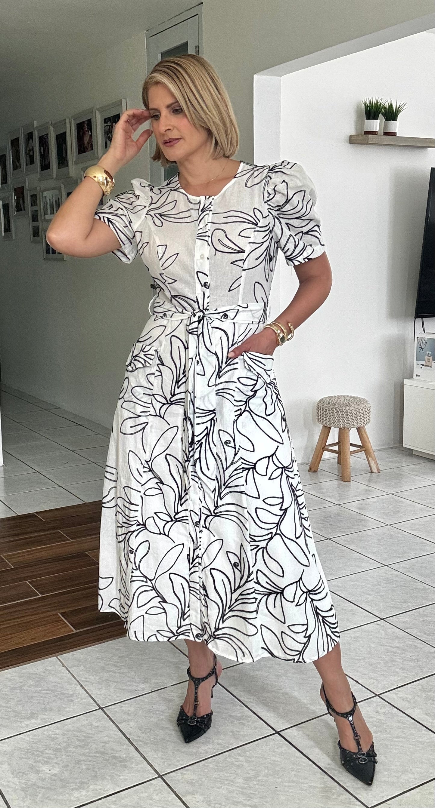 Celina Floral Embroidered Dress