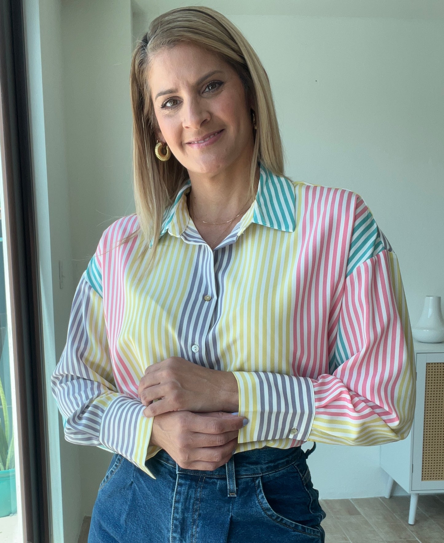 Rainbow Color Block Shirt