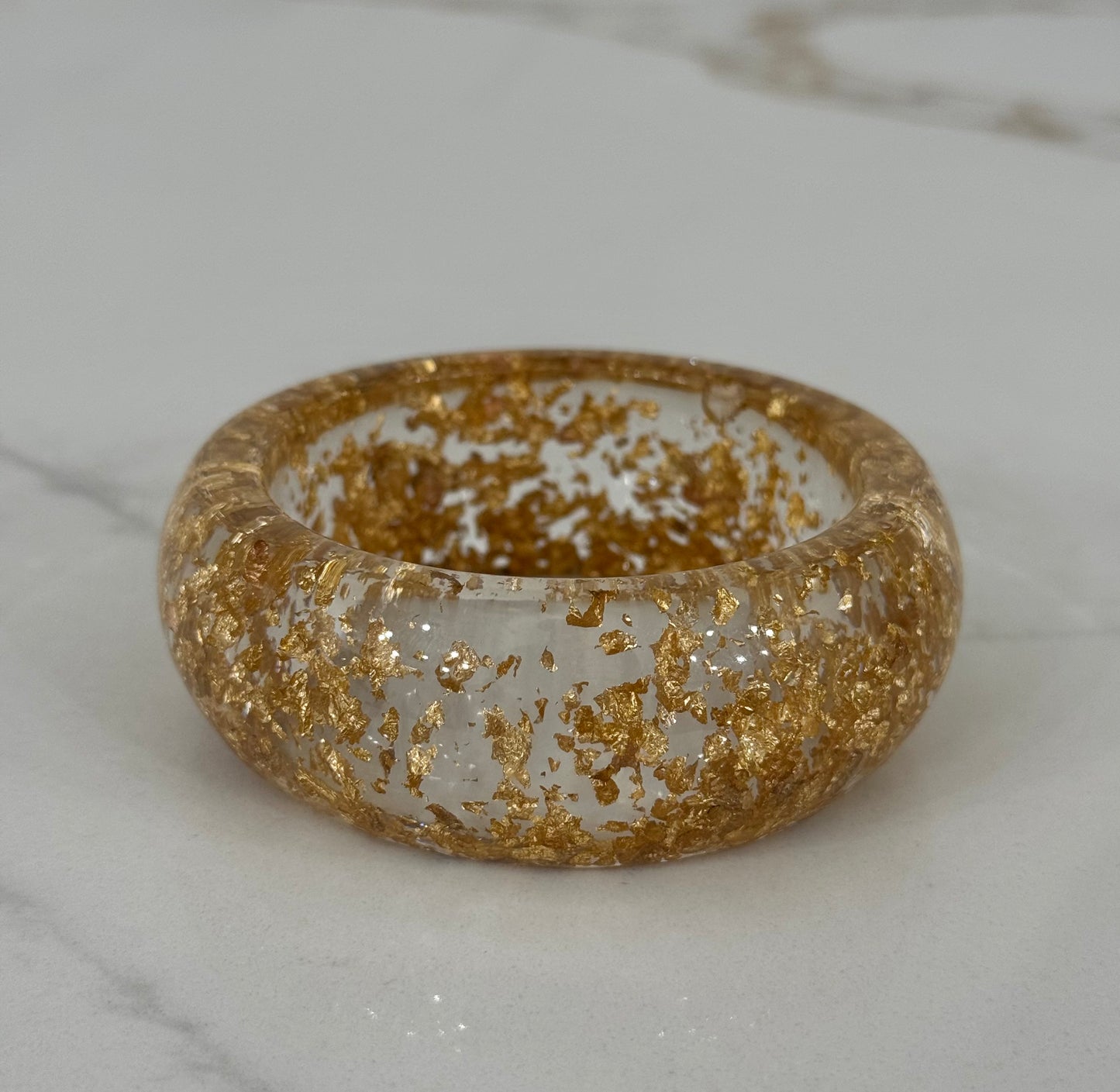 Wide Gold Foil Resin Bangle