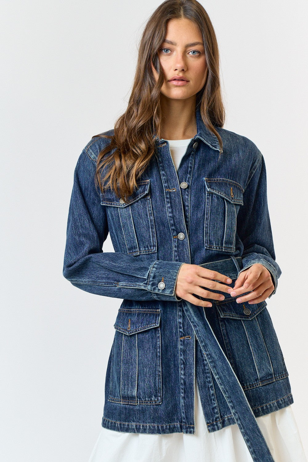 Laura Belted Denim Jacket