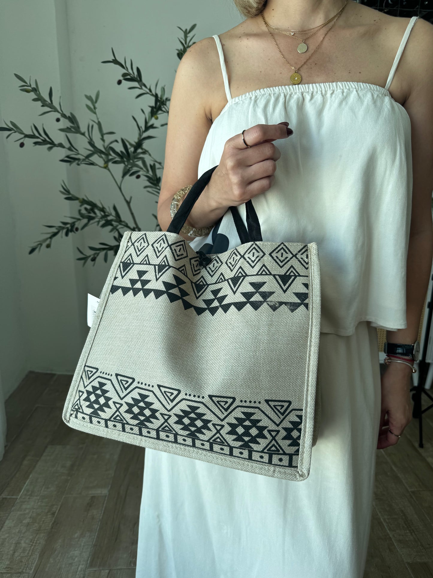 Boho Tribal Box Tote Bag