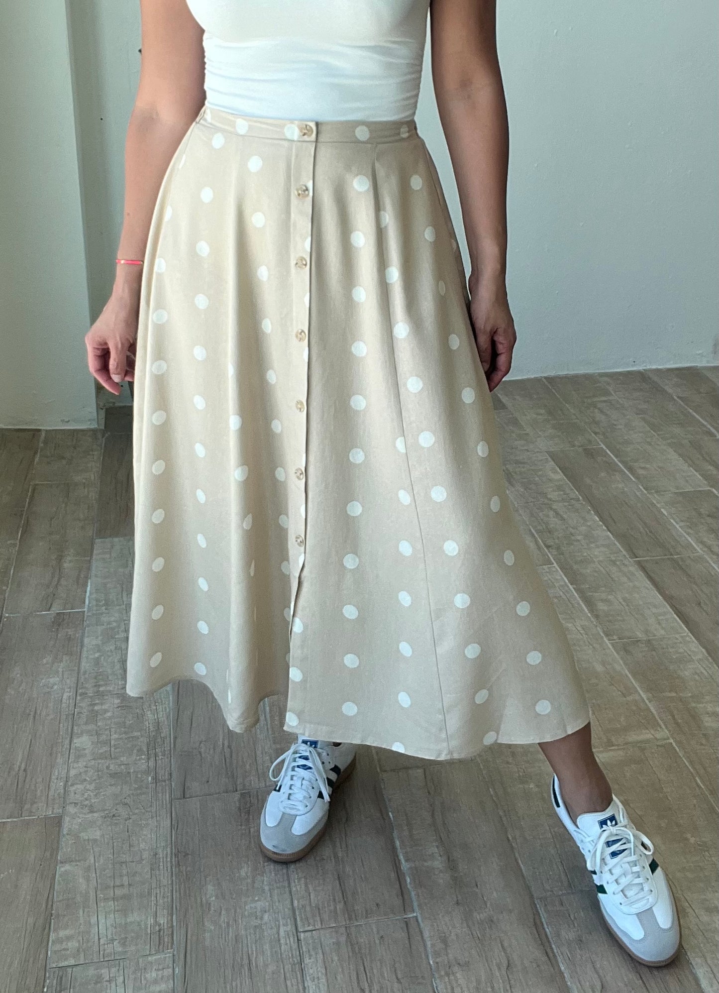 Jo Anne Polka Dot Midi Skirt