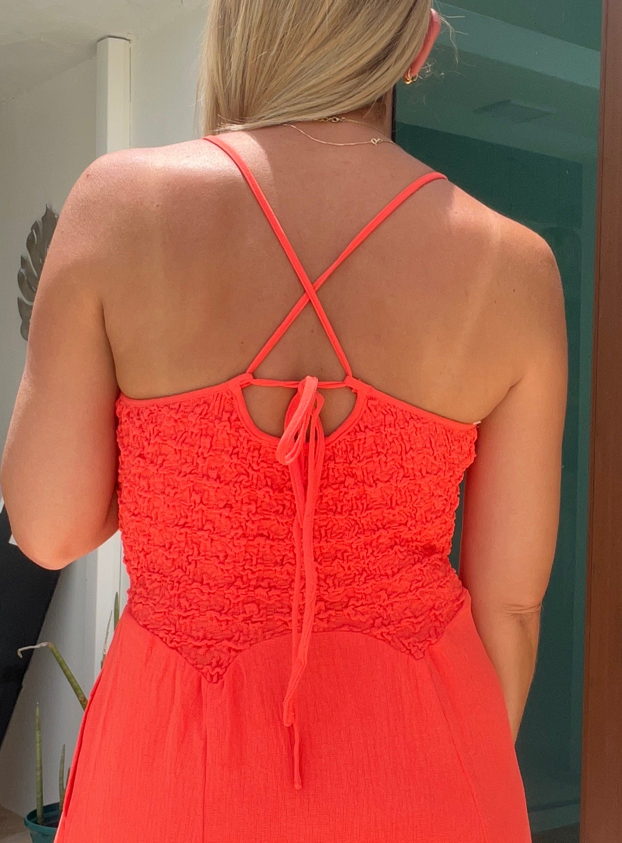 Natasha Hot Coral Maxi Dress