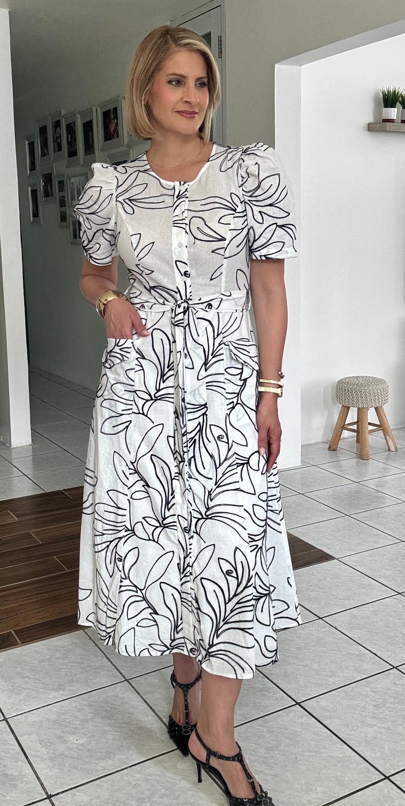 Celina Floral Embroidered Dress