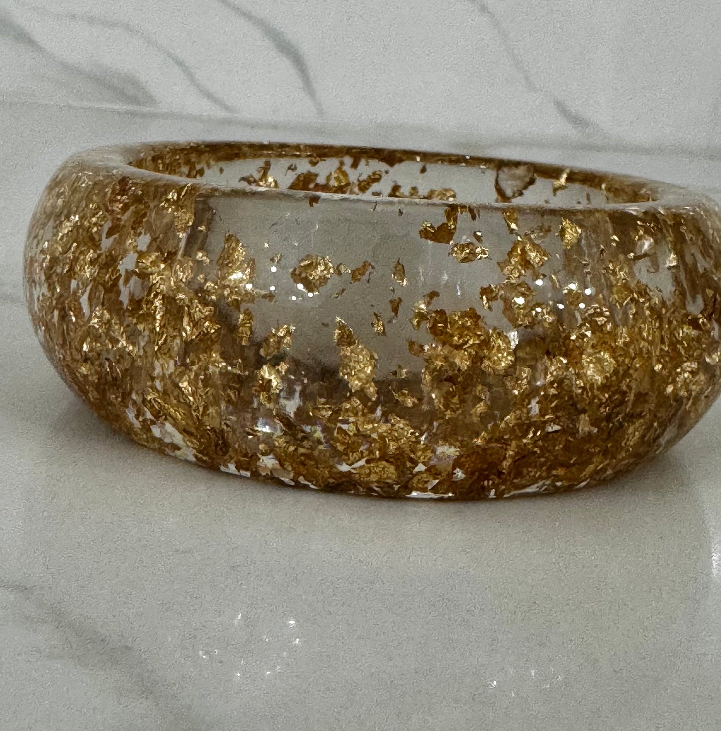 Wide Gold Foil Resin Bangle