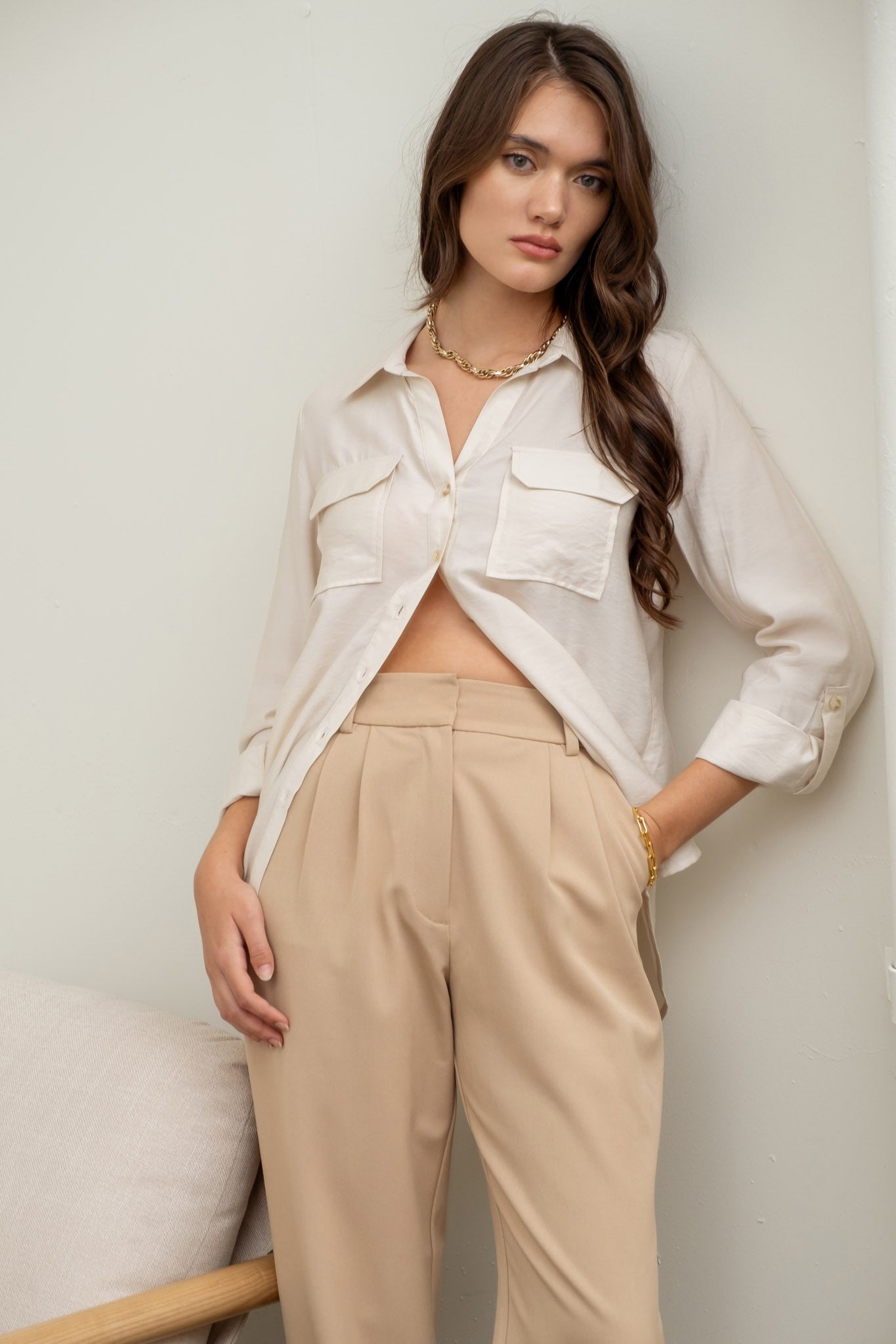 Camille Taupe Shirt