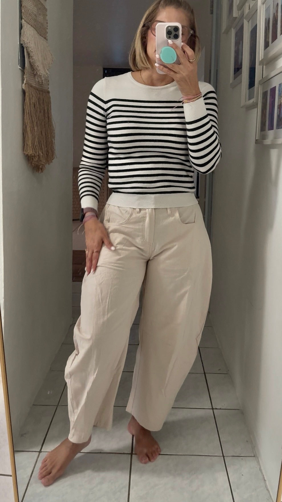 Killy & Kelly Linen Barrel Pants (Taupe or Black)