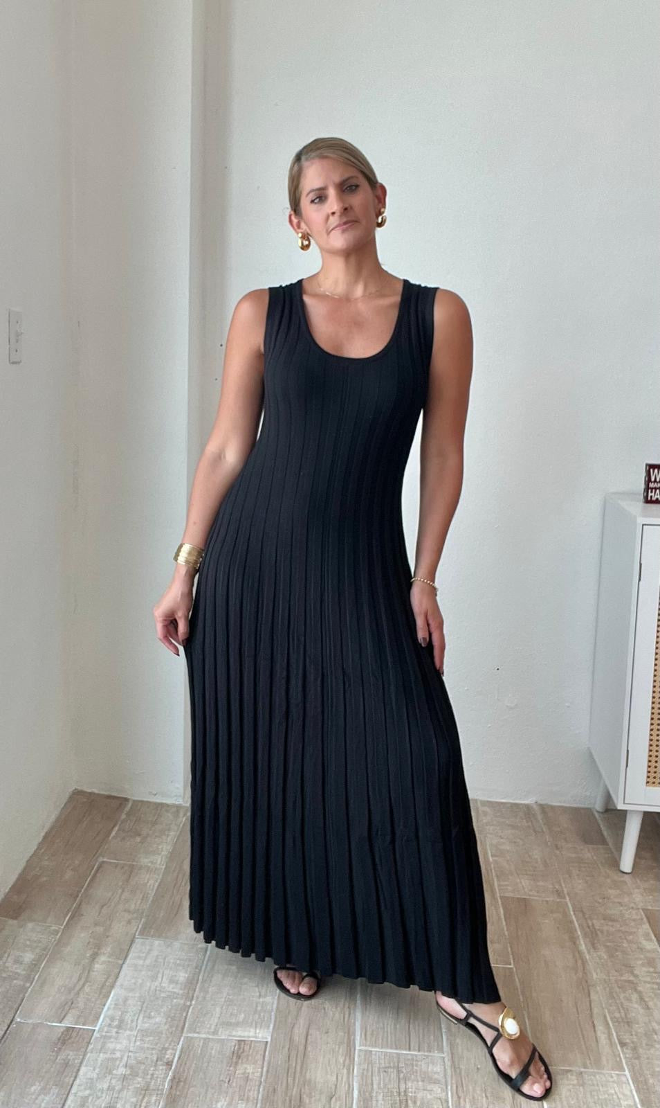 Lorianne Ribbed Knit Maxi Dress