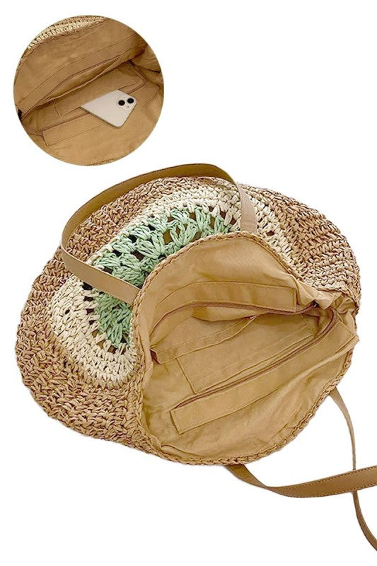 Salinas Boho Rattan Beach Tote