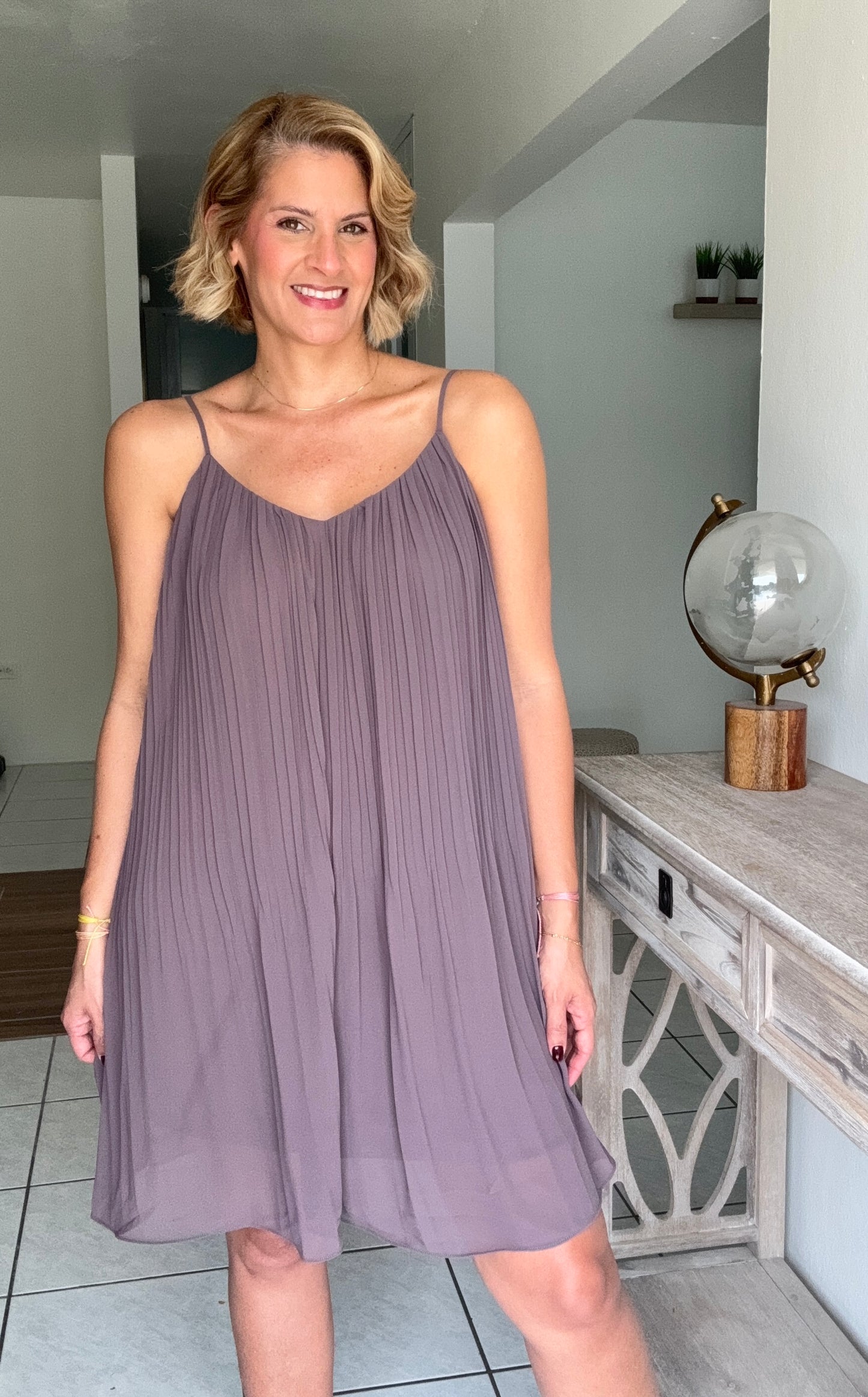 Camelia Pleated Casual Dress