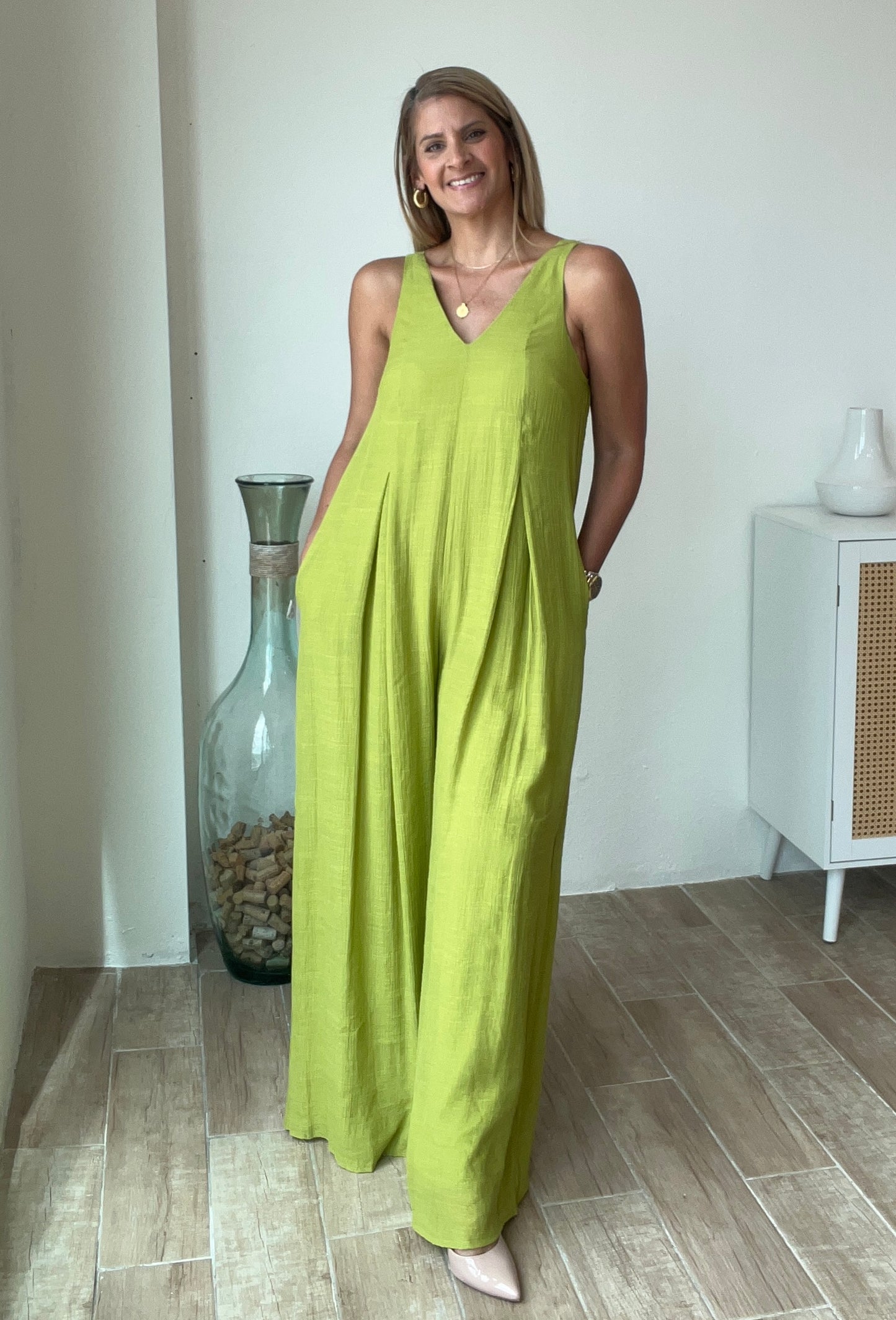 Paulette Lime Color Overall