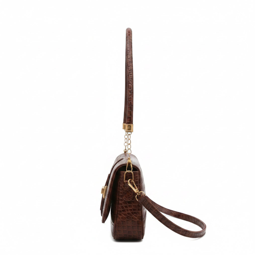 {PRE ORDER} Carrie Crocodile Square Shoulder Bag