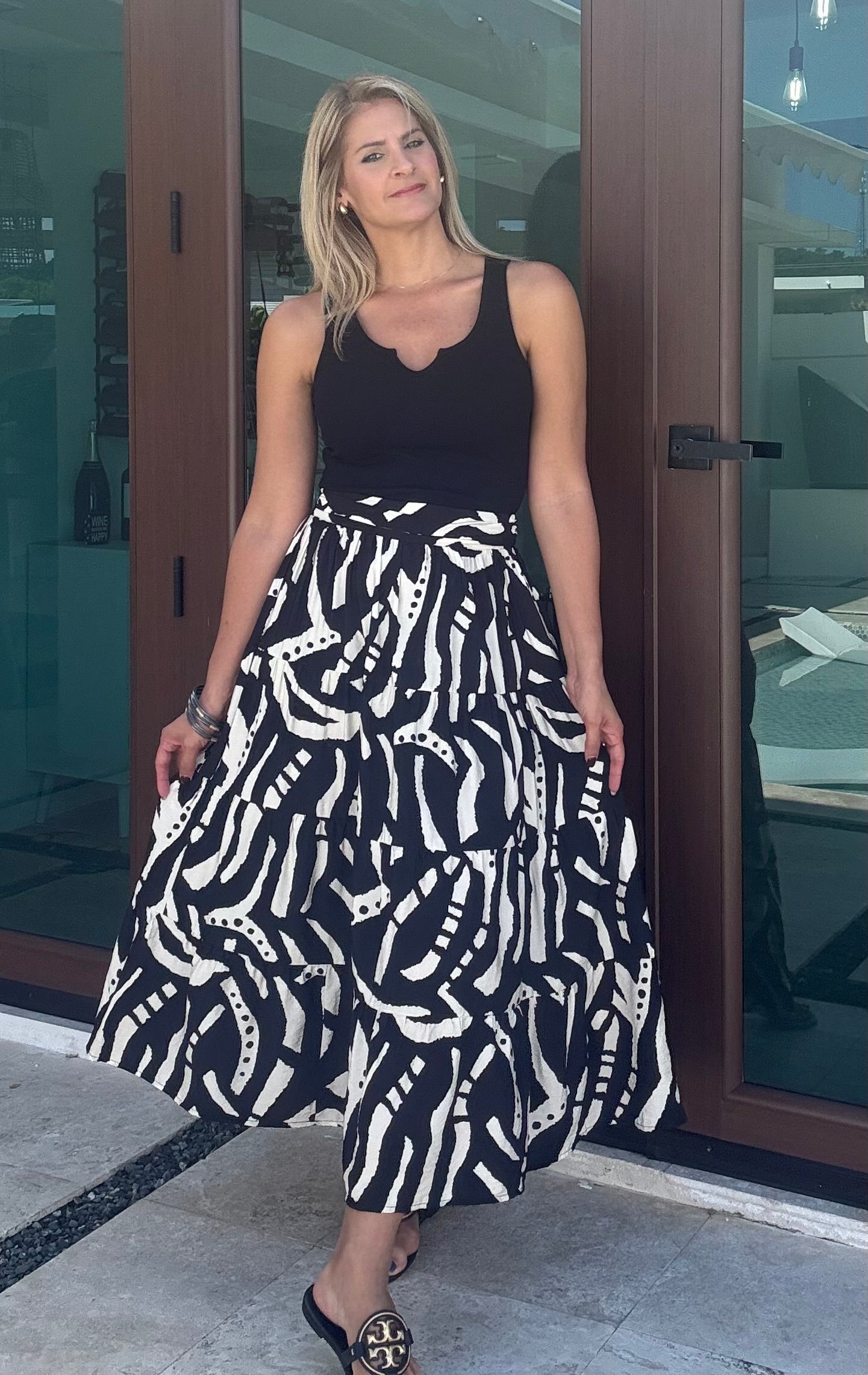 Lovey Look Tiered Midi Skirt