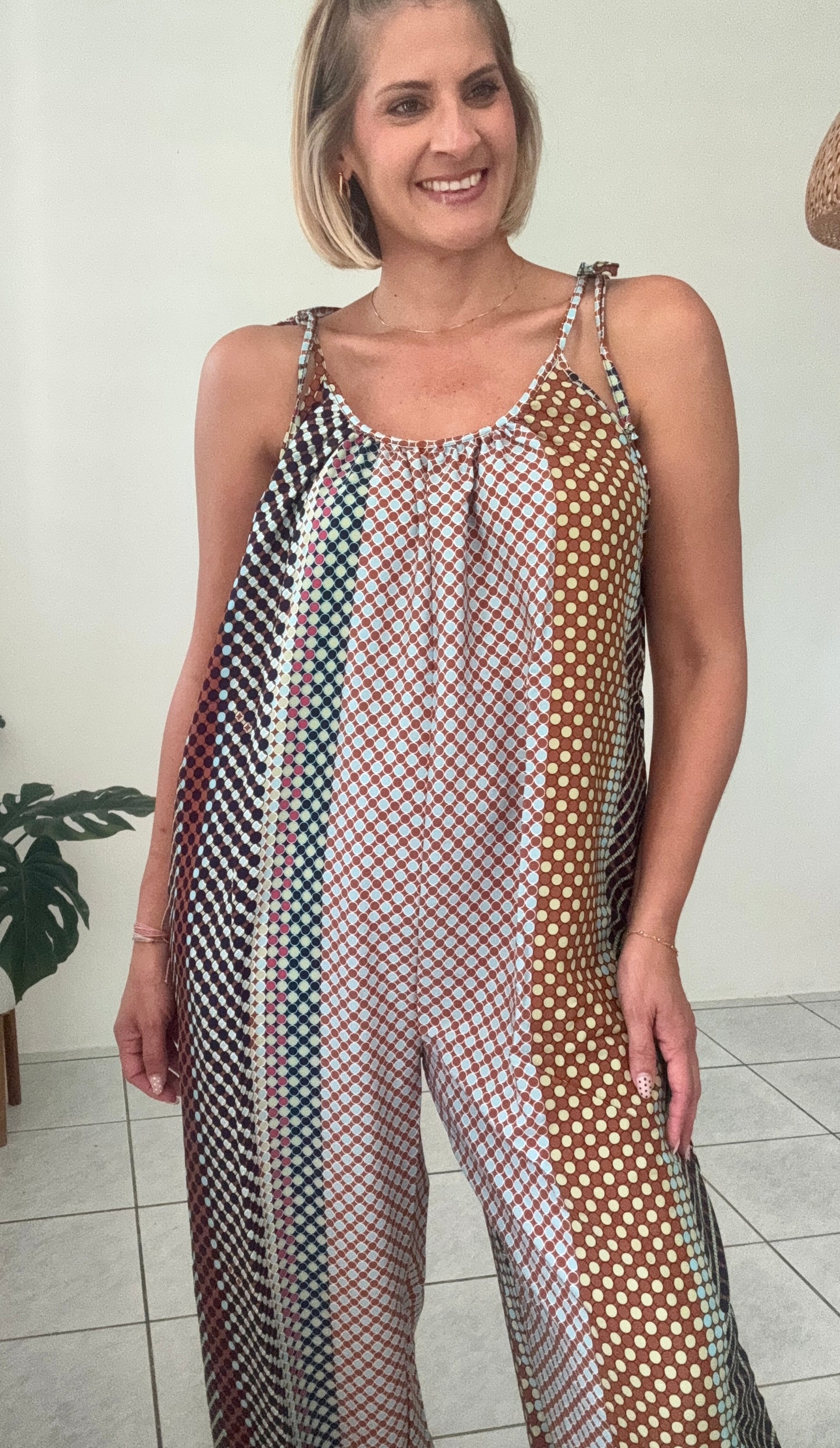 Tina Multi Figure Draped Jumpsuit