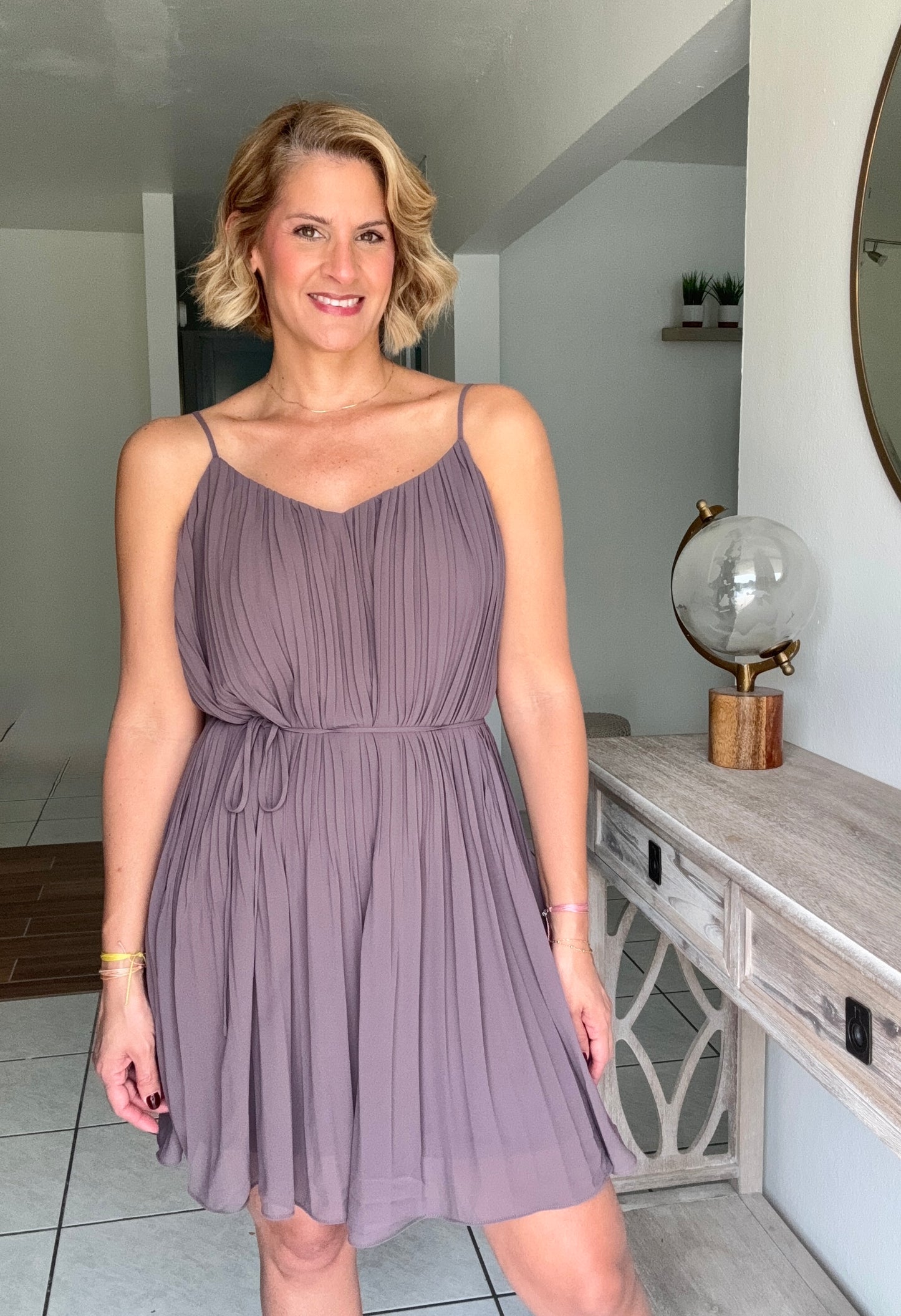 Camelia Pleated Casual Dress