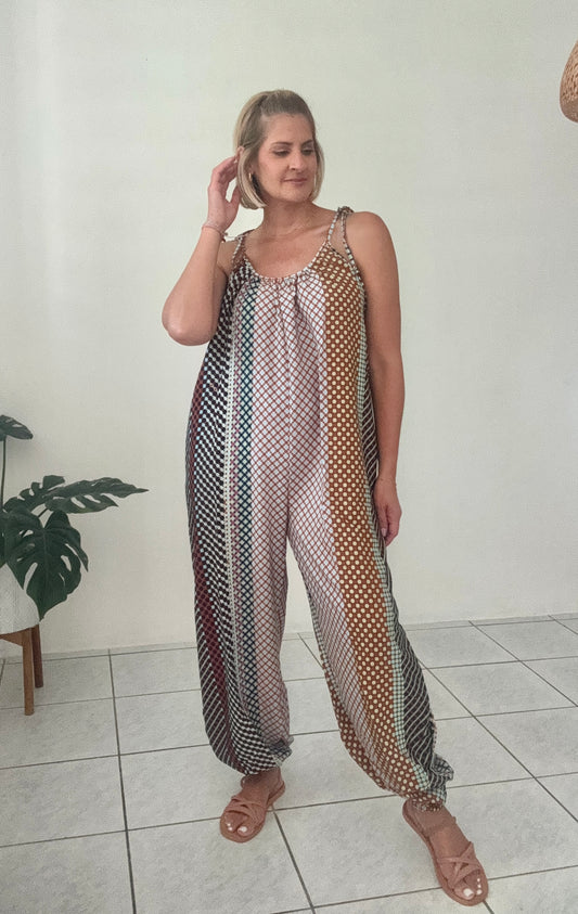 Tina Multi Figure Draped Jumpsuit