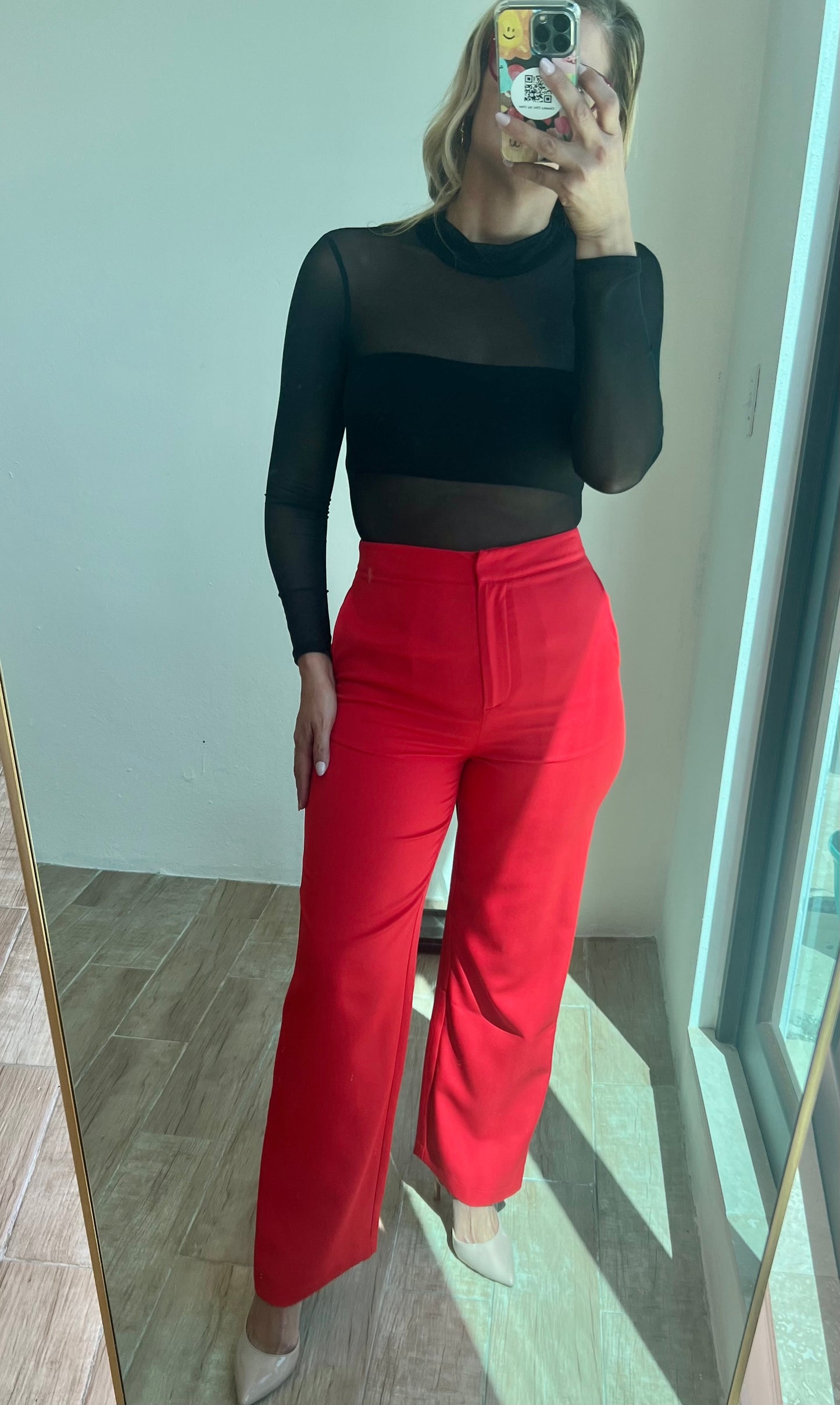 Tomato Red High Waisted Slacks