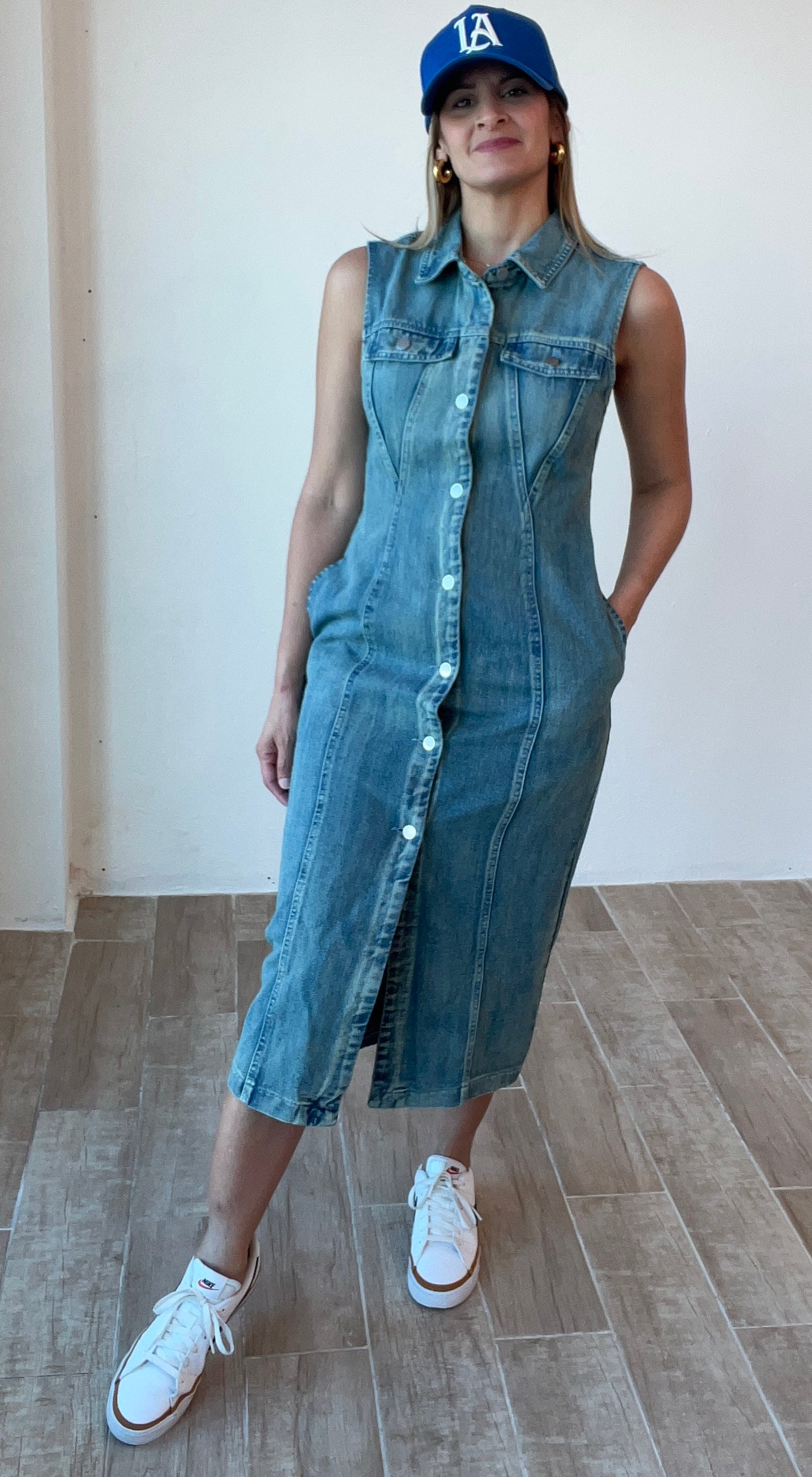 Unique Midi Denim Dress