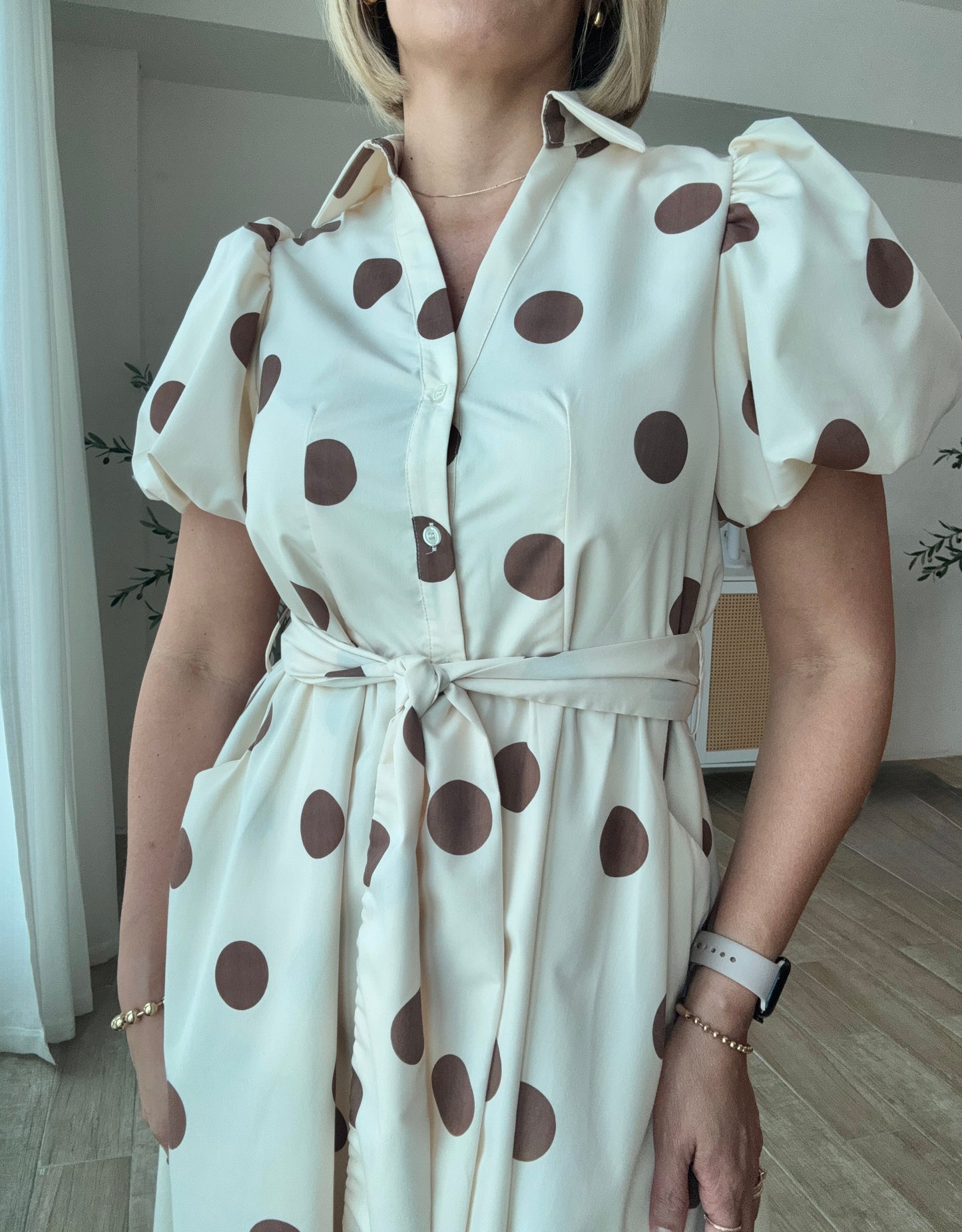 Ivana Dot Elegant Maxi Dress