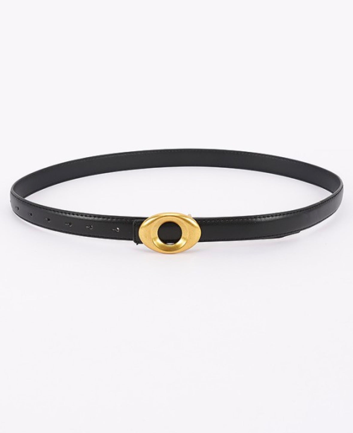 Oval Buckle Black Belt