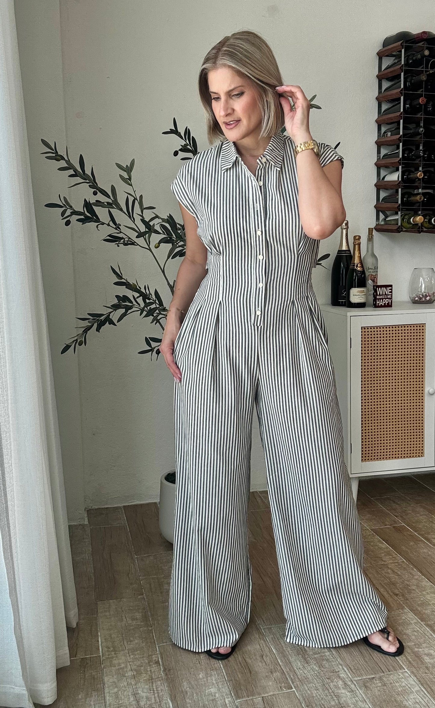 Kendall Striped Casual Jumpsuit
