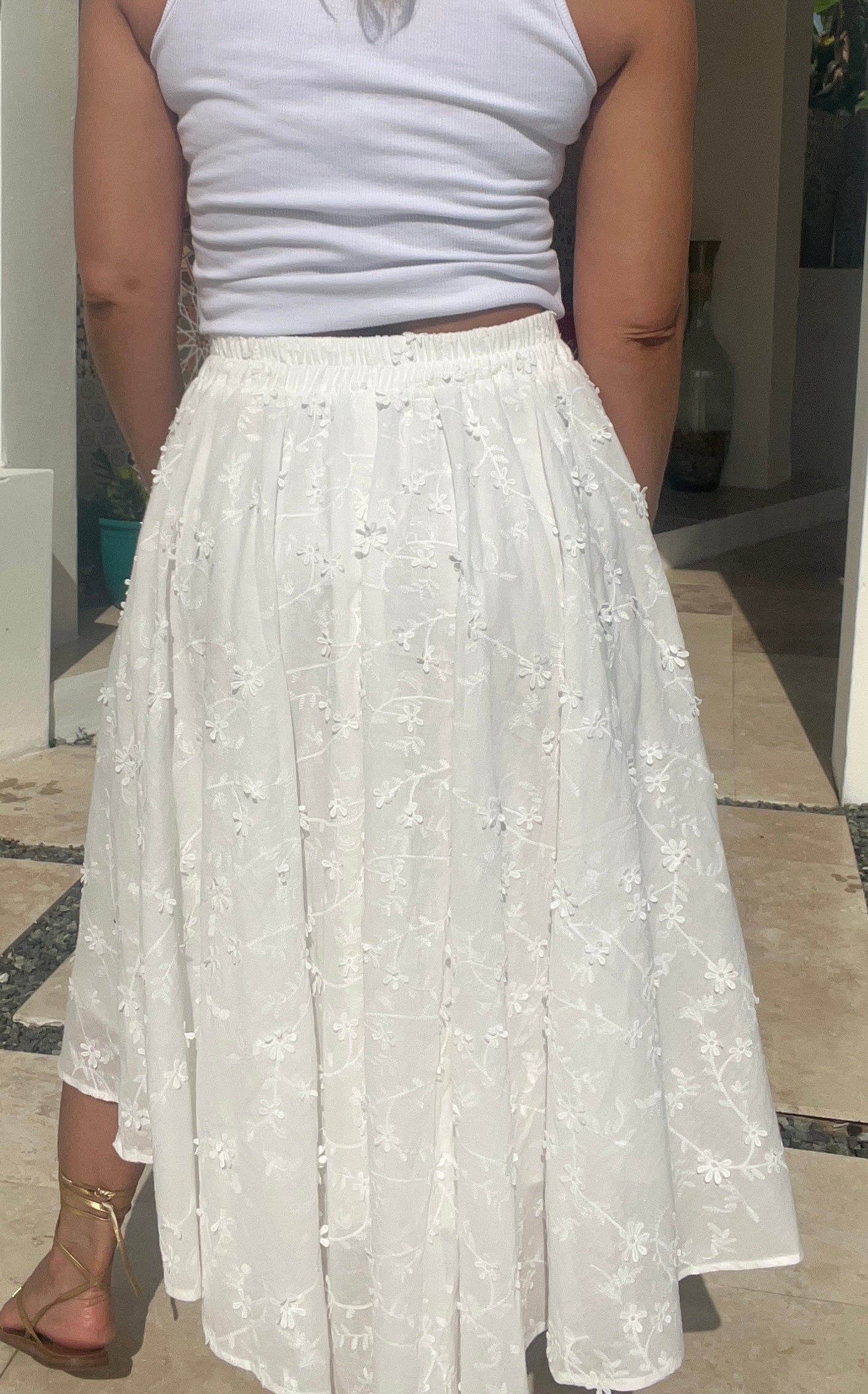 “You Are a Daisy Flower”Midi Skirt