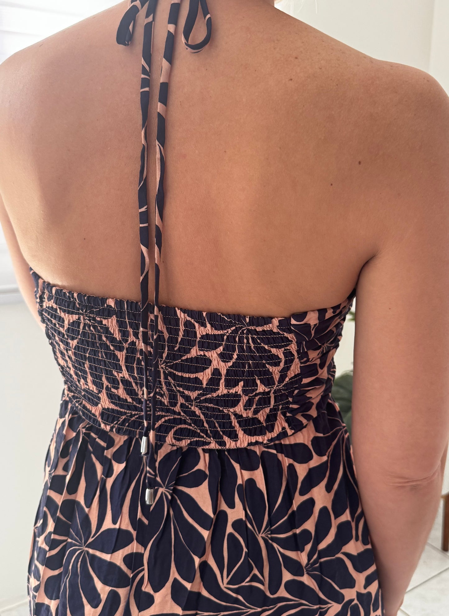 Loise Geometric Tiered Midi Dress