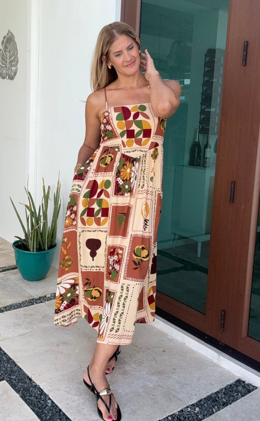 Frutta Toscana Midi Dress