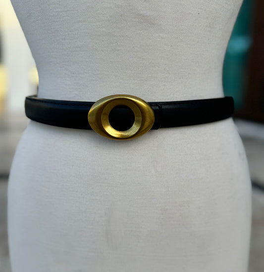 Oval Buckle Black Belt