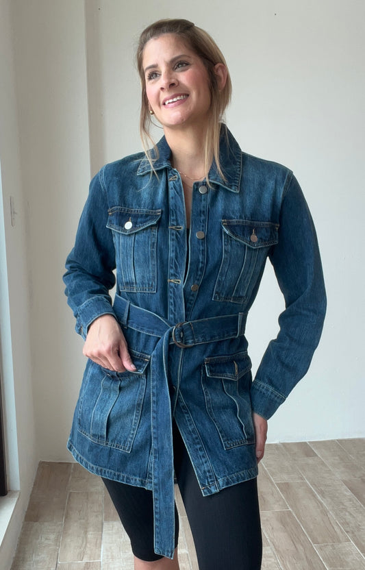 Laura Belted Denim Jacket